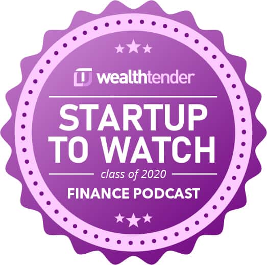 Seal of recognition for a promising startup in the finance podcast sector, awarded by wealthtender - class of 2020.