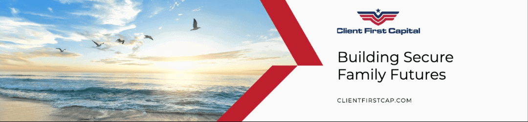 A serene beach scene with birds flying over the ocean under a blue sky with clouds is on the left. On the right, the text reads: 