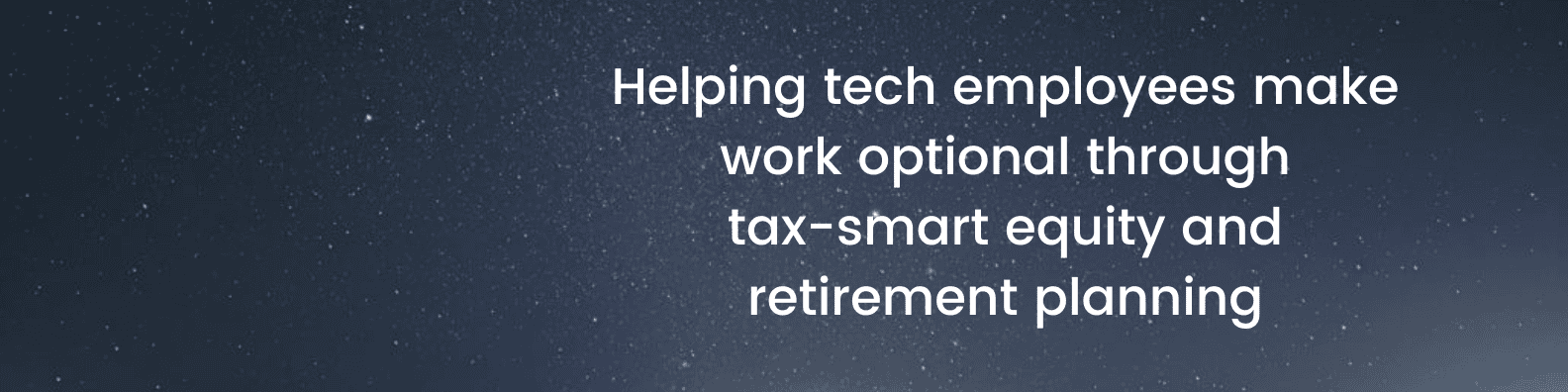 Starry night sky background with the text: 