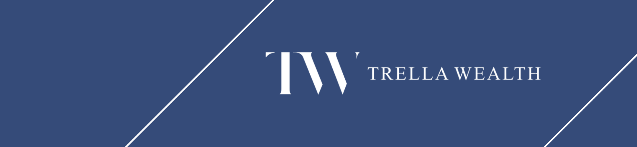 A blue banner features the white initials 