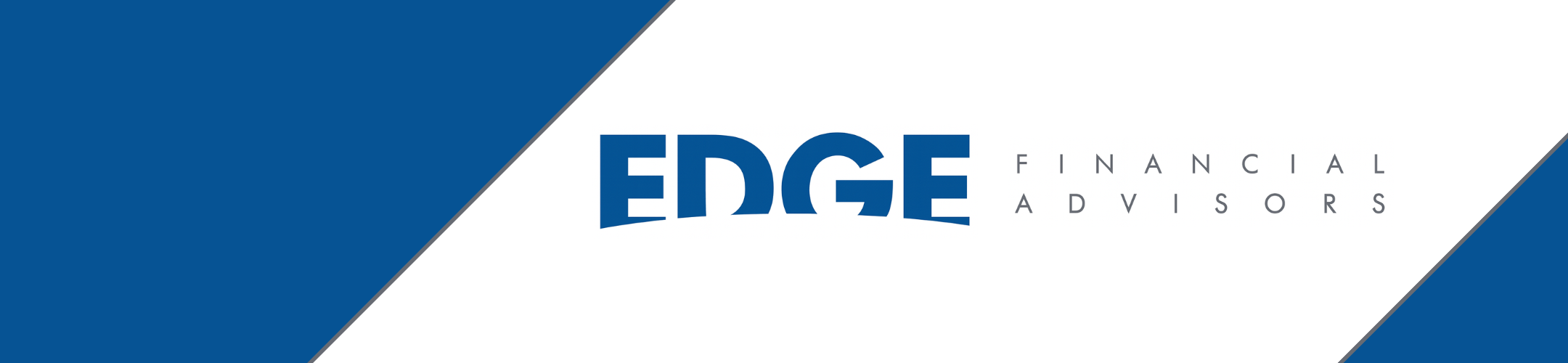 Logo for EDGE Financial Advisors with bold blue 